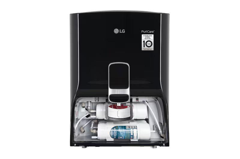 LG WW132NF RO Water Purifier | 8L Storage Airtight Stainless Steel Tank | Multi Stage Filtration | Wall Mount | Suitable for all Water Sources, Black