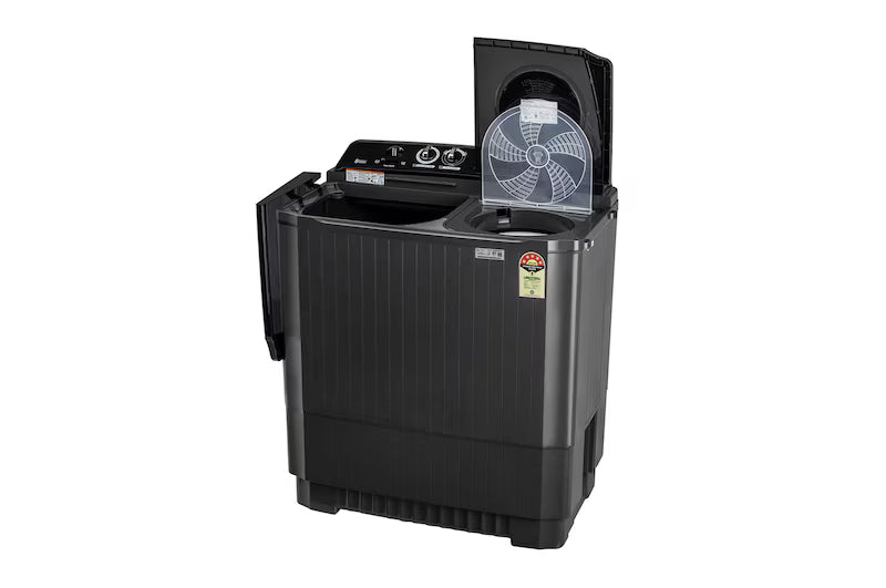 LG 11.5Kg Semi Automatic Washing Machine, Roller Jet Pulsator + Soak, Full Black, 5 Star