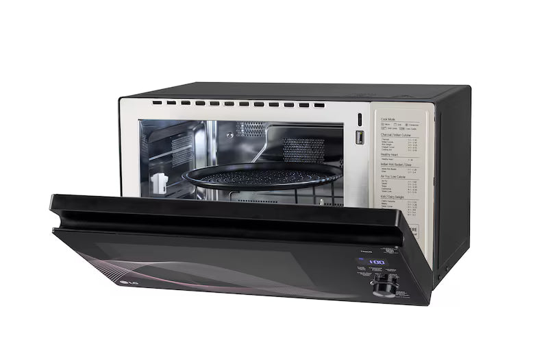 LG 32 L Convertible Microwave Oven with Air Fry, Charcoal Lighting Heater™, 431 Auto Cook Menu Powered by Thinq, Black