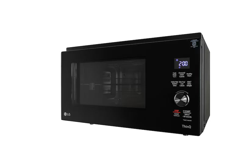 LG 32 L Scan-To-Cook Charcoal Microwave Oven with Healthy Heart™, Charcoal Lighting Heater, Motorised Rotisserie, Black