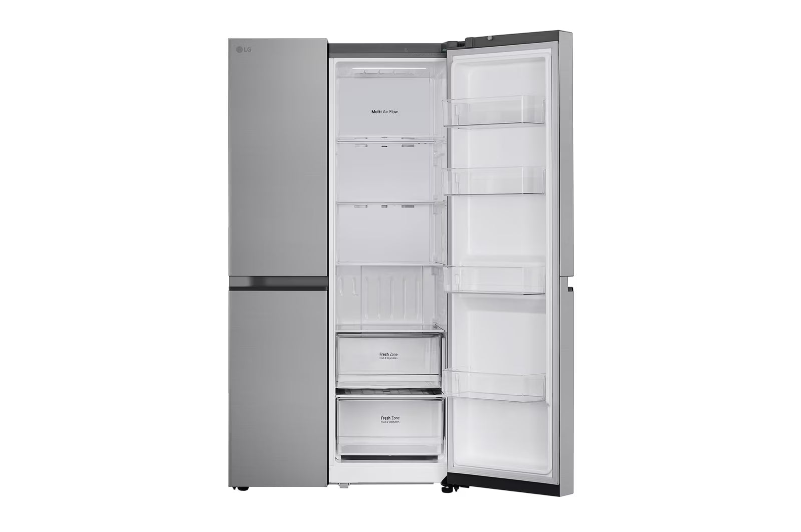 LG 650L Side-by-Side Refrigerator, GL-B257JPZ3, Convertible, Multi-Air Flow, Smart Diagnosis™, Shiny Steel, 3 Star
