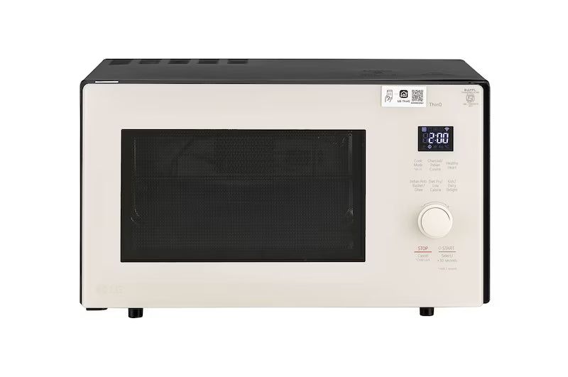 MJEN286UBW LG 28 L Scan-To-Cook Charcoal Microwave Oven with Healthy Heart™, Charcoal Lighting Heater, Motorised Rotisserie, Beige