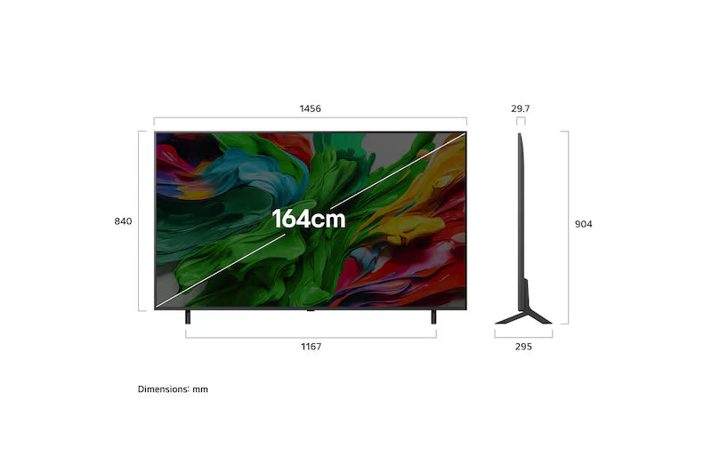 LG 164cm (65) 4K QNED 8GA MiniLED Smart TV with α8 AI Processor 4K Gen2, FILMMAKER MODE ™, AI Picture Pro with Dolby Vision & Atmos 2025