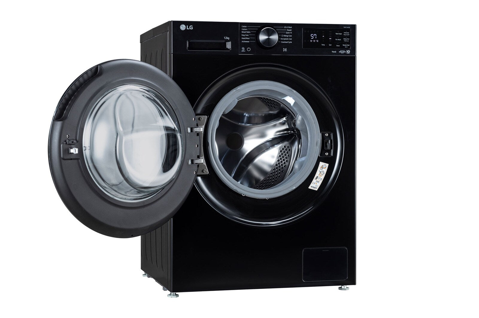 12 KG Front Load Washing Machine, AI Direct Drive™, 6 Motion DD, Steam, Onyx Black, 5 Star
