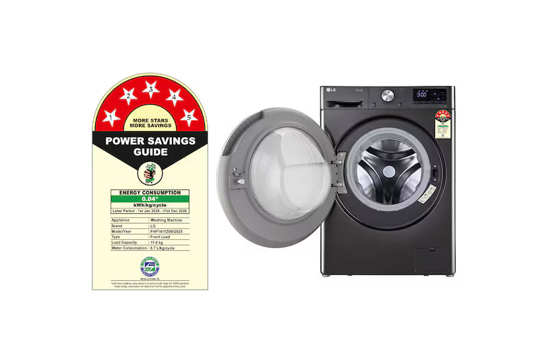 LG 11Kg Front Load Washing Machine, AI Direct Drive™, Black VCM, 5 Star