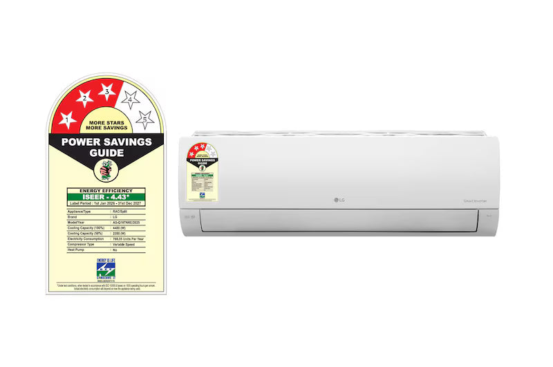 LG 3 Star (1.5) Split AC, AI Convertible, Auto Clean, Gold Fin+, Diet Mode+, Viraat Mode, 4.4 kW, 2026 Model