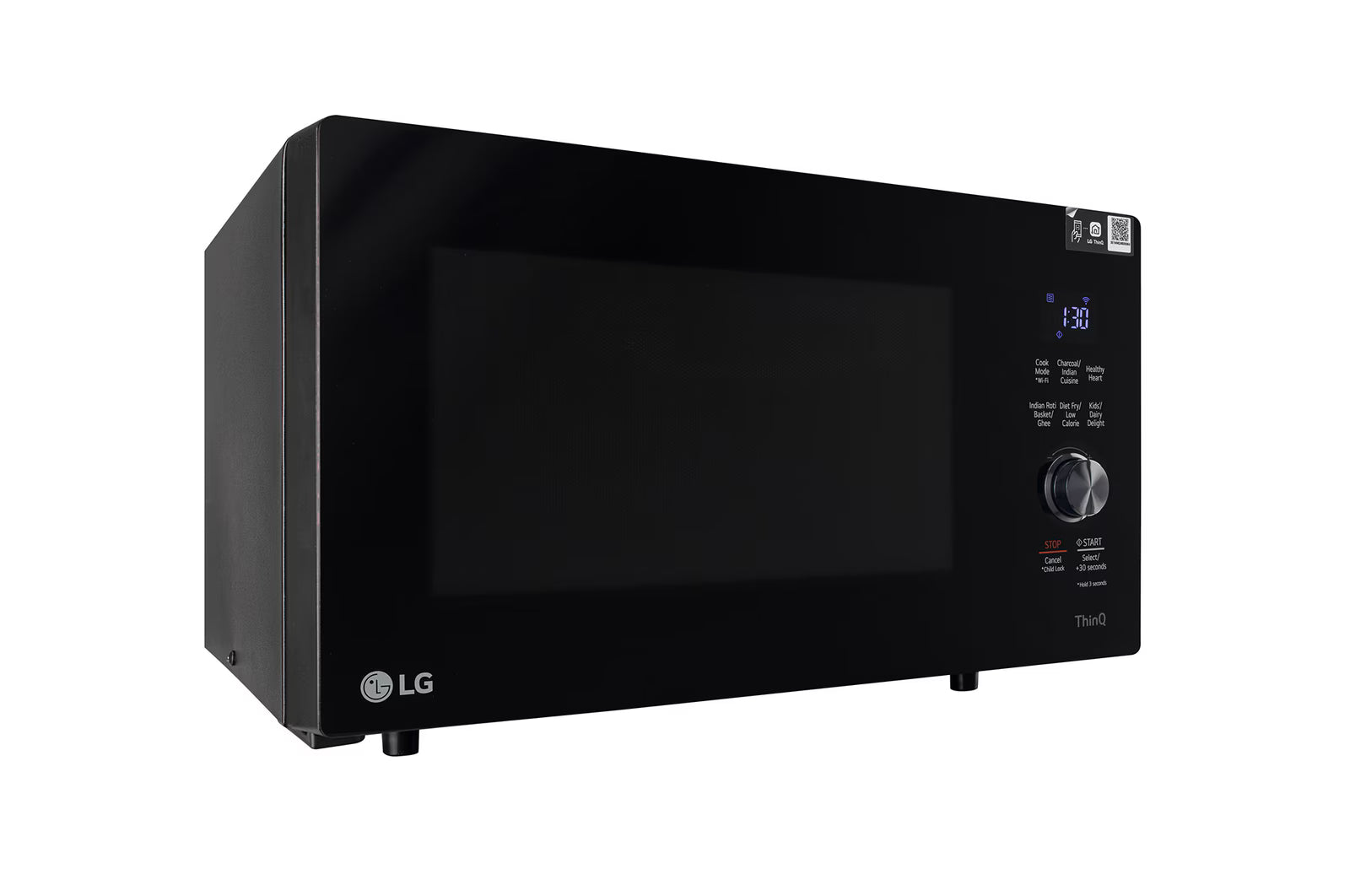 LG 28 L MJEN286UFW Scan-To-Cook Charcoal Microwave Oven with Healthy Heart™, Charcoal Lighting Heater, Motorised Rotisserie, Black
