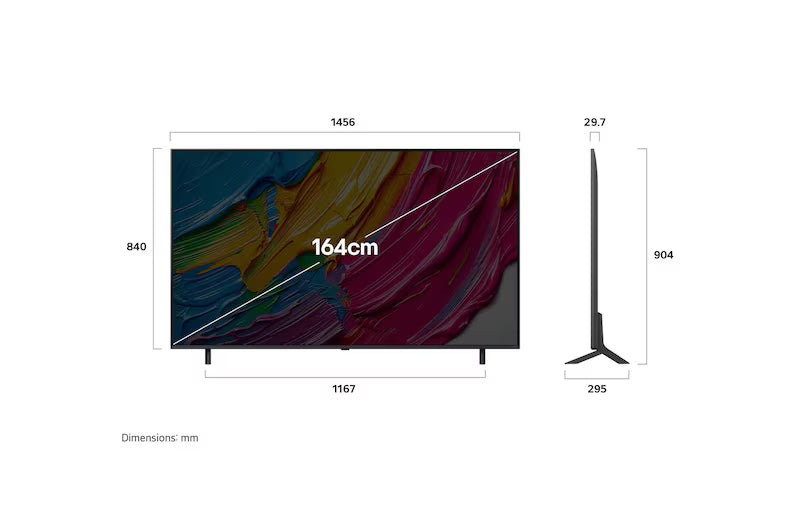 LG 164cm (65) QNED 8BA Smart TV with α7 AI Processor 4K Gen8, Filmmaker Mode with Dolby Atmos 2025