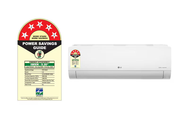 LG 3 Star (1.5) Split AC, AI Convertible, Auto Clean, Gold Fin+, Diet Mode+, Viraat Mode, 5.0 kW, 2026 Model
