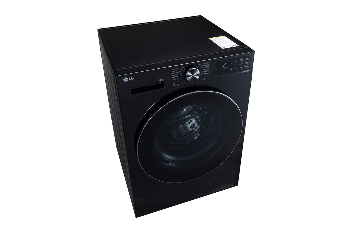 LG FX1412N5O 12 KG Front Load Washing Machine, AI Direct Drive™, 6 Motion, Turbowash 360, Steam, Onyx Black, 5 Star