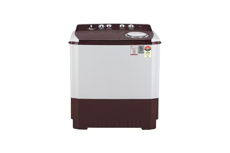 LG 10.5Kg Semi Automatic Washing Machine, Roller Jet Pulsator + Soak, Burgundy, 5 Star