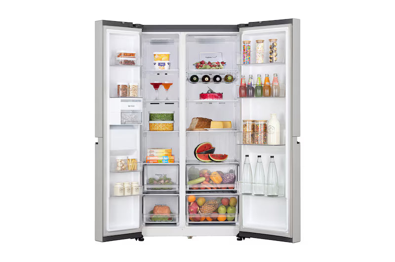 LG 650L Side-by-Side Refrigerator, Wi-Fi Convertible, DoorCooling+™, Urban Steel Finish, 3 Star