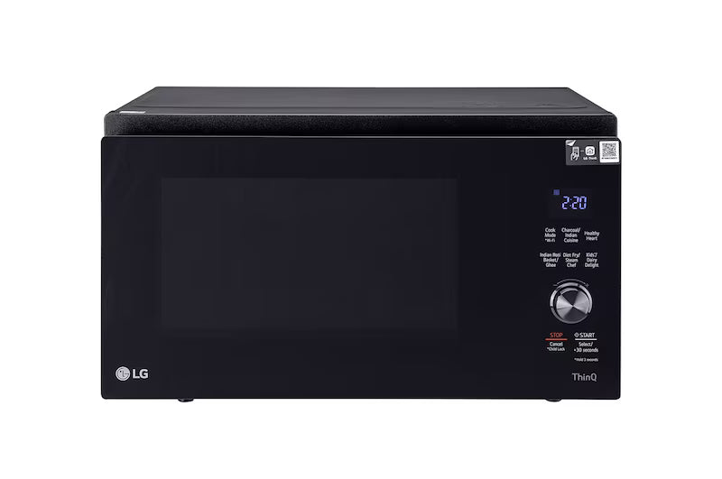 MJEN326SFW LG 32 L Scan-To-Cook Charcoal Microwave Oven with Healthy Heart™, Charcoal Lighting Heater, Motorised Rotisserie, Steam chef, Black