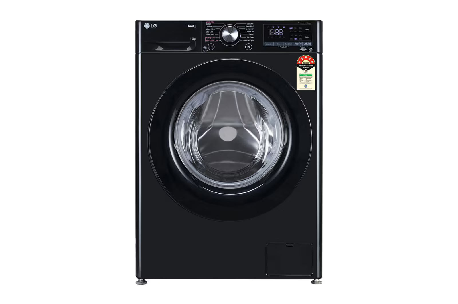 LG 10 KG Front Load Washing Machine, FHP1210Z3O Smart Diagnosis, AI Direct Drive™, 6 Motion DD, Onyx Black, 5 Star
