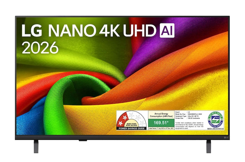 126 cm (50) LG NANO 4K AI UHD TV 50NU880BPLA with α7 AI Processor 4K Gen9, with HDR10 Pro 2026