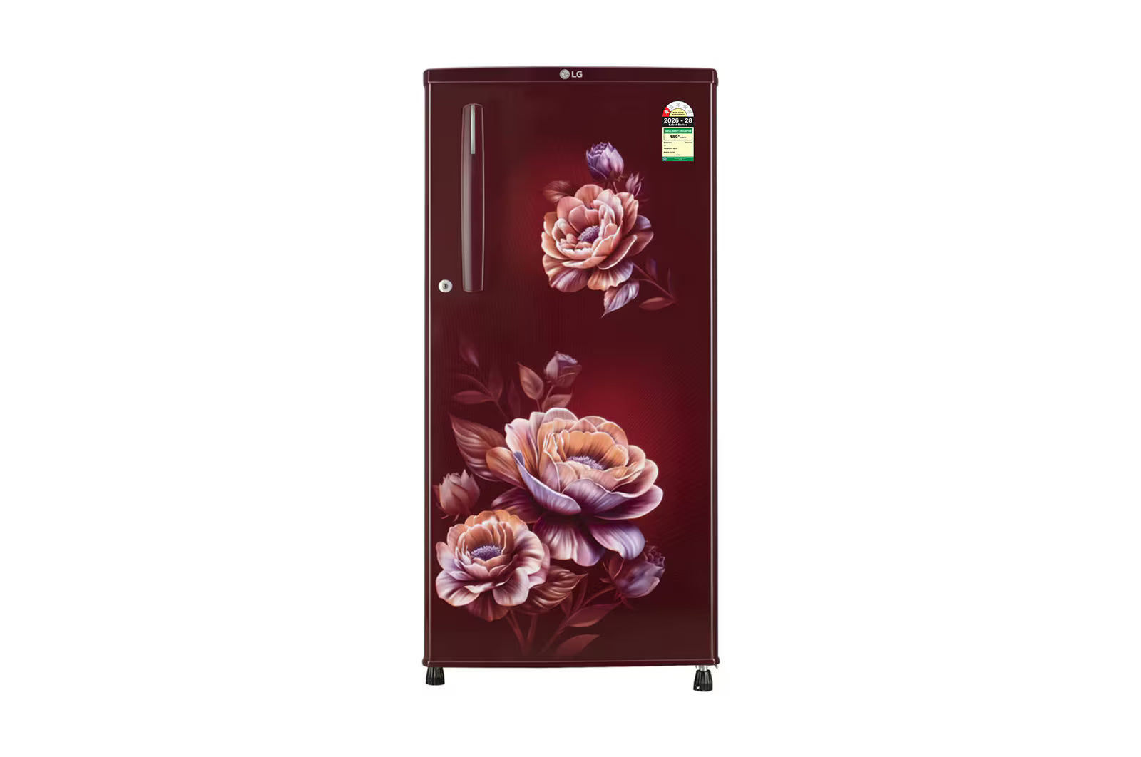 LG 180 L Single Door Refrigerator GLD1816WOWR with Fast Ice Making, Fit Max Chiller Tray , Wine Rose, 1 Star